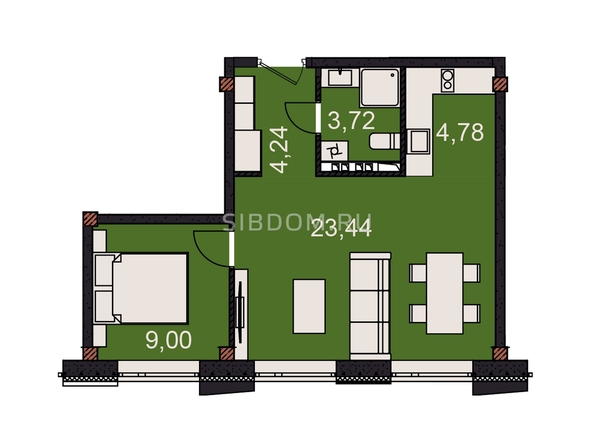 
  Продается 2-комнатный апартамент, 45.18 м², АК Сады
. Фото 3.