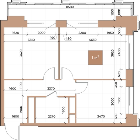 
  Продается 2-комн. квартира, 54.7 м², ЖК Небо над Енисеем
. Фото 1.