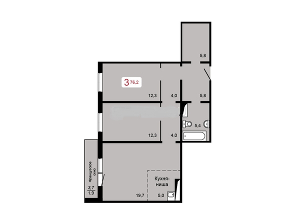 
  Продается 3-комн. квартира, 76.2 м², ЖК Мичурино, дом 2 строение 5
. Фото 1.