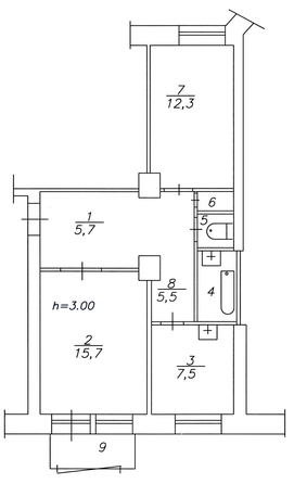 
  Продается 2-комн. квартира, 52.7 м², Астраханская ул, д. 4
. Фото 2.
