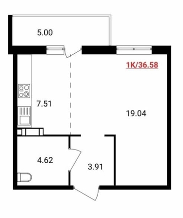 
  Продам 1-комн. квартиру, 36 м², ЖК Аринский, дом 1 корпус 3
. Фото 9.