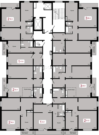 
  Продается 2-комн. квартира, 58.5 м², ЖК Мичурино, дом 2 строение 7
. Фото 2.