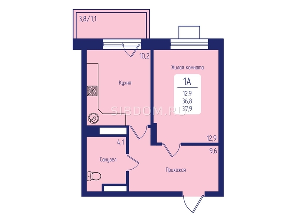 
  Продается 1-комн. квартира, 37.9 м², ЖК Univers (Универс), 2 квартал
. Фото 1.