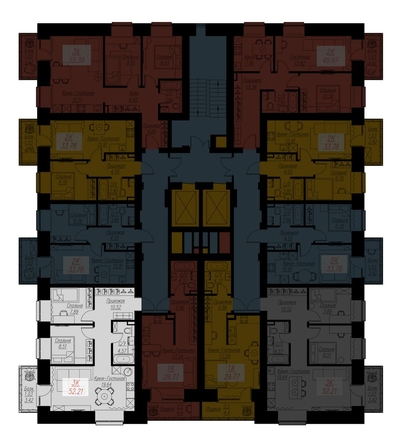 
  Продается 3-комн. квартира, 52.21 м², ЖК Биография, дом 2, корп 1
. Фото 2.