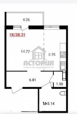 
  Продается 1-комн. квартира, 36.31 м², ЖК Аринский, дом 2 корпус 1
. Фото 5.
