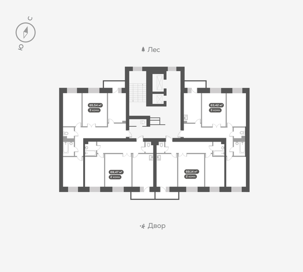 
  Продается 3-комн. квартира, 86.2 м², ЖК Академгородок, дом 7
. Фото 5.