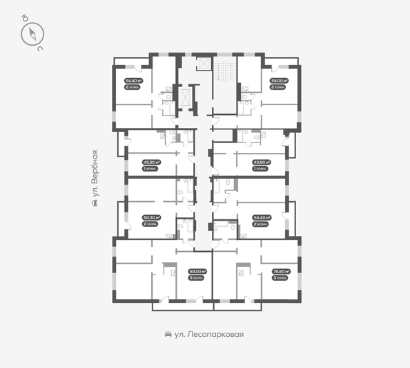 
  Продается 2-комн. квартира, 54.4 м², ЖК Белый квартал на Свободном, дом 3
. Фото 5.