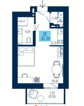 
  Продается 2-комн. квартира, 53.6 м², ЖК Олимп, дом 1
. Фото 2.