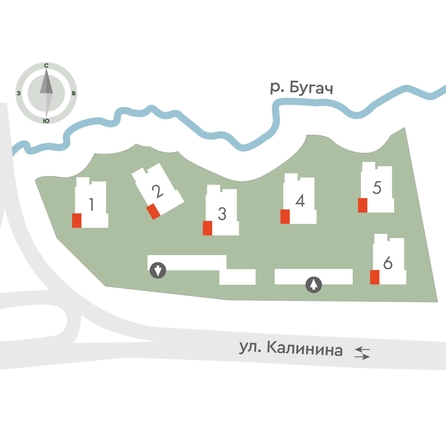 
  Продается 3-комн. квартира, 55.3 м², ЖК Калина Долина, дом 1
. Фото 2.