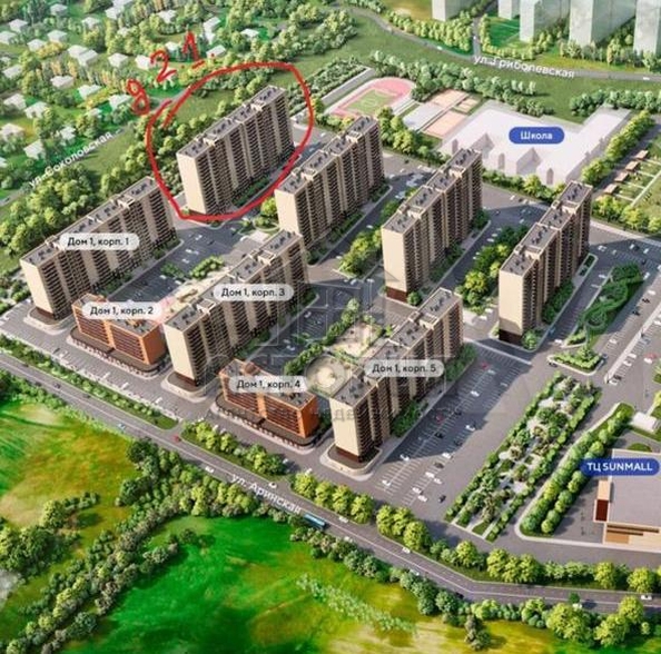 
  Продается 1-комн. квартира, 37 м², ЖК Аринский, дом 2 корпус 1
. Фото 9.