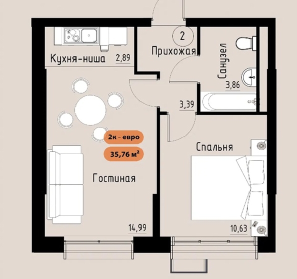 
  Продается студия, 20.68 м², ЖК Премьер парк
. Фото 10.