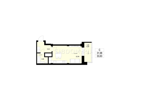 
  Продается студия, 33.63 м², ЖК ЛЕТО, дом 1
. Фото 1.