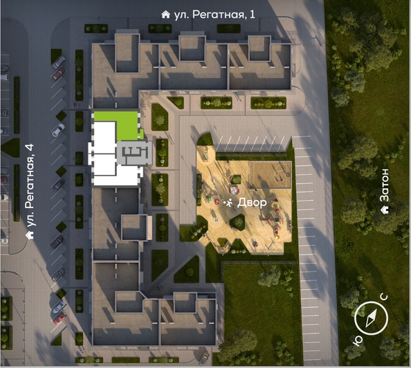 
  Продается 3-комн. квартира, 77.3 м², ЖК Южный берег, дом 24
. Фото 1.