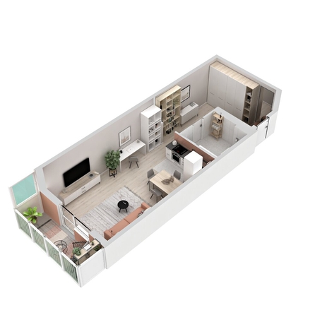 
  Продается студия 43.09 м², в ЖК Аллея Парк, 1 этап. Фото 5.