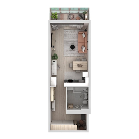 
  Продается студия 43.08 м², в ЖК Аллея Парк, 1 этап. Фото 1.