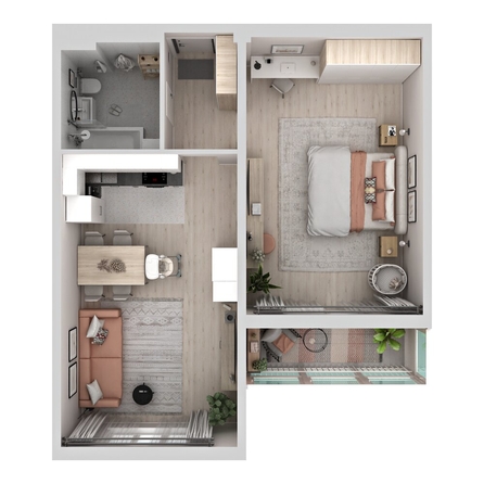 
  Продается 2-комн. квартира 60.85 м², в ЖК Аллея Парк, 1 этап. Фото 2.