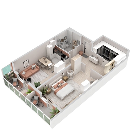 
  Продается 2-комн. квартира 81.51 м², в ЖК Аллея Парк, 1 этап. Фото 2.