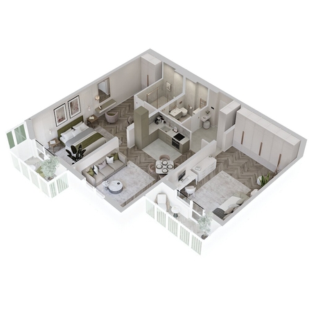 
  Продается 3-комн. квартира 92.02 м², в ЖК Аллея Парк, 2 этап. Фото 3.