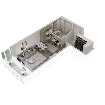 
  Продается студия 40.38 м², в ЖК Аллея Парк, 2 этап. Фото 3.