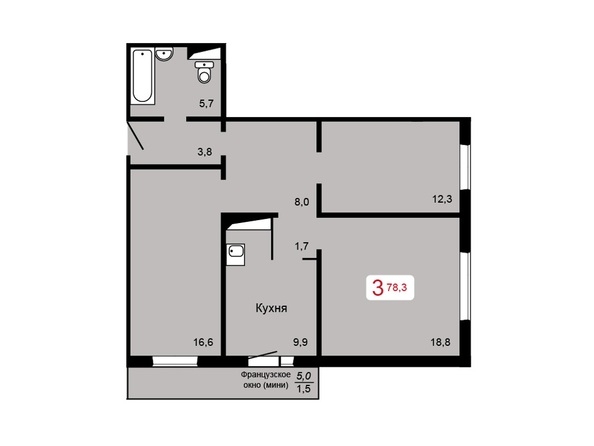 
  Продается 3-комн. квартира 78.3 м², в ЖК Мичурино, дом 2 стр 4. Фото 2.