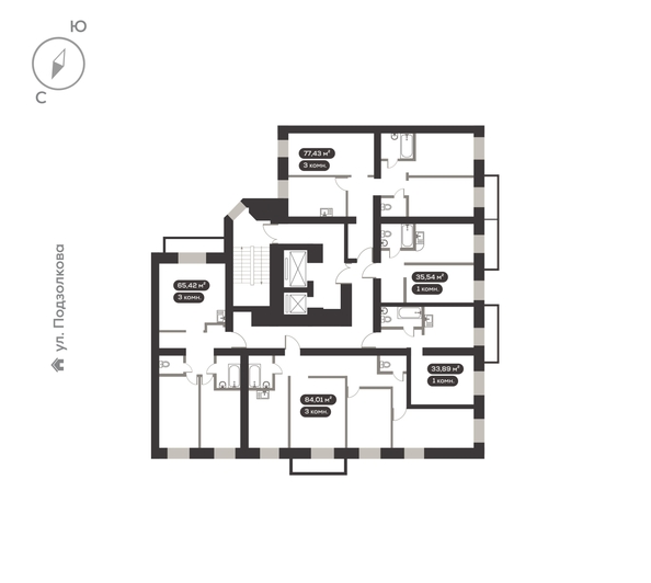 
  Продается 3-комн. квартира 77.43 м², в ЖК ДАО, дом 2. Фото 4.