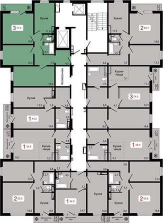 
  Продается 3-комн. квартира 77 м², в ЖК КБС. Классика, дом 2. Фото 1.