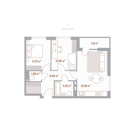 
  Продается 2-комн. квартира 64.21 м², в ЖК Николаевские кварталы. Фото 1.