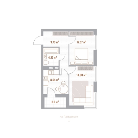 
  Продается 2-комн. квартира 51.11 м², в ЖК Николаевские кварталы. Фото 1.