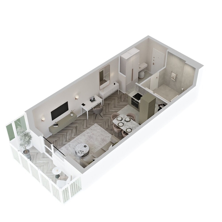 
  Продается студия 36.17 м², в ЖК Аллея Парк, 2 этап. Фото 6.