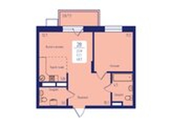 
  Продается 2-комн. квартира 48.2 м², в ЖК Универс, 2 квартал. Фото 5.
