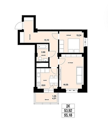 
  Продам 2-комн. квартиру 54.7 м². Фото 1.