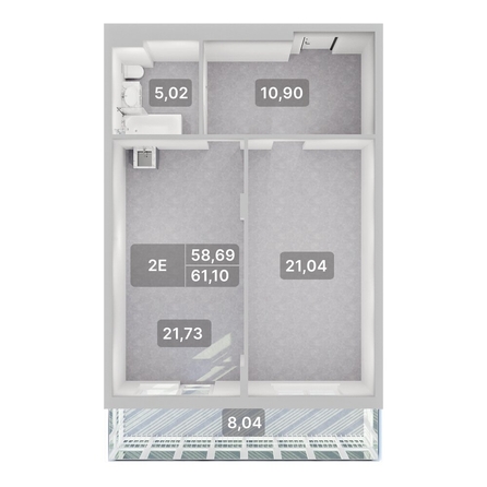 
  Продается 2-комн. квартира 61.1 м², в ЖК Аллея Парк, 2 этап. Фото 2.