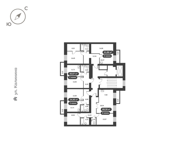 
  Продается 1-комн. квартира 34.45 м², в ЖК Времена, 1 этап. Фото 5.