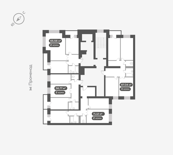 
  Продается 2-комн. квартира 71.12 м², в ЖК ОКТА, дом 2. Фото 5.