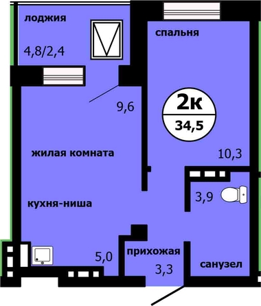 
  Продается 2-комн. квартира 33.7 м², в ЖК Тихие зори, дом Панорама корпус 1. Фото 1.