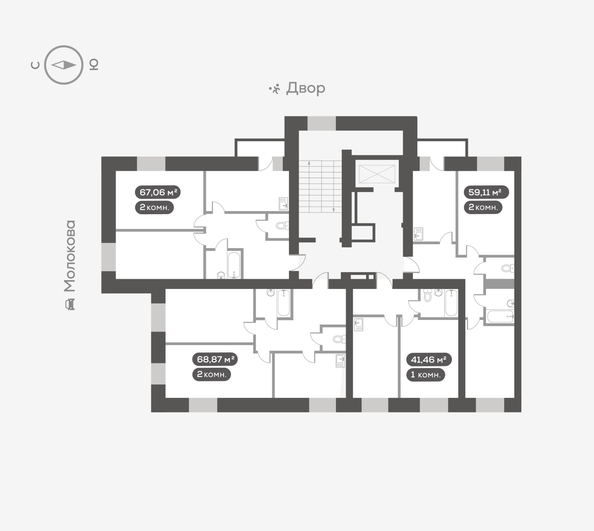 
  Продается 1-комн. квартира 41.46 м², в ЖК Вверх, дом 1. Фото 5.