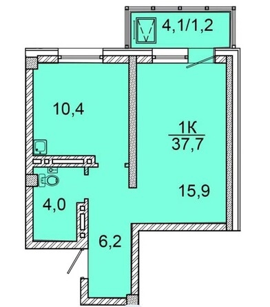 
  Продается 1-комн. квартира 37.5 м², в ЖК Зеленая высотка на Калинина. Фото 2.