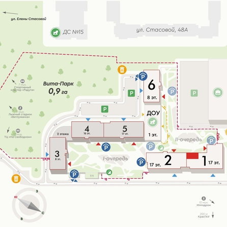 
  Продается 3-комн. квартира 73 м², в ЖК Вита-парк, 2 оч. 1 корпус. Фото 2.