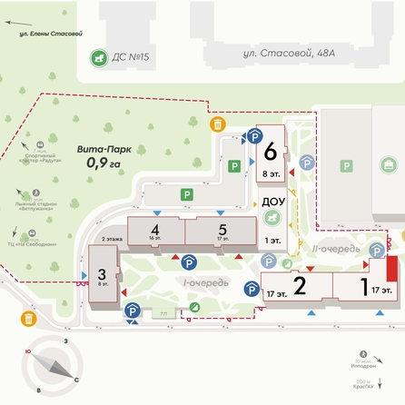 
  Продается 3-комн. квартира 88 м², в ЖК Вита-парк, 2 оч. 1 корпус. Фото 2.