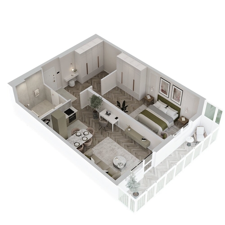 
  Продается 2-комн. квартира 66.86 м², в ЖК Аллея Парк, 2 этап. Фото 3.