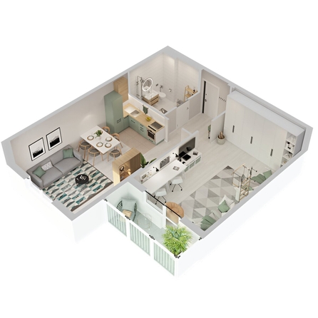 
  Продается 2-комн. квартира 61.75 м², в ЖК Аллея Парк, 3 этап. Фото 3.