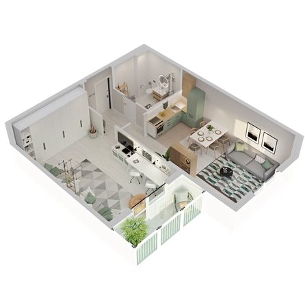 
  Продается 2-комн. квартира 61.82 м², в ЖК Аллея Парк, 3 этап. Фото 3.