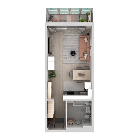 
  Продается студия 36.4 м², в ЖК Аллея Парк, 1 этап. Фото 1.