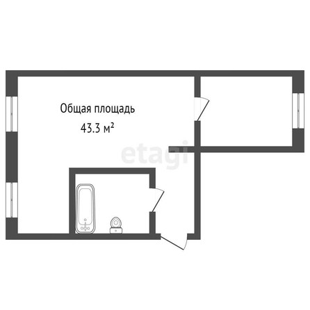 
   Продам 2-комнатную, 43.3 м², Ленина пр-кт, 45Б

. Фото 1.