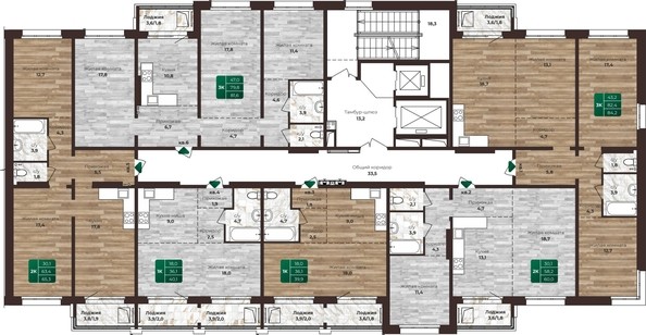 
   Продам 2-комнатную, 65.3 м², Шервуд, (Нагорная 6-я, 15в корп 3)

. Фото 1.