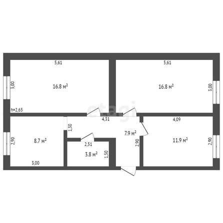 
   Продам 3-комнатную, 65.9 м², Строительная ул, 2Г

. Фото 1.