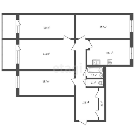 
   Продам 4-комнатную, 77 м², Веры Кащеевой ул, 9

. Фото 1.