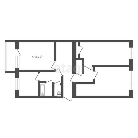 
   Продам 3-комнатную, 61.2 м², Гущина ул, 195

. Фото 1.