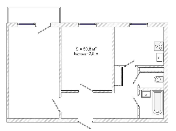 
   Продам 2-комнатную, 50.8 м², Монтажников ул, 8

. Фото 1.