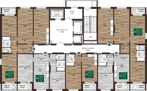 
   Продам 3-комнатную, 92 м², Шервуд, (Нагорная 6-я, 15в корп 2)

. Фото 1.